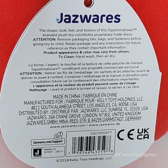 SCARLET 🍓 Strawberry FTM Original Squishmallow By Kellytoy NWT - Picture 7 of 8